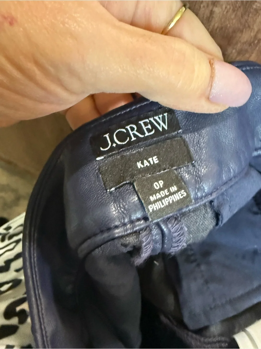 J. Crew Navy Straight-Leg Faux Leather Pants